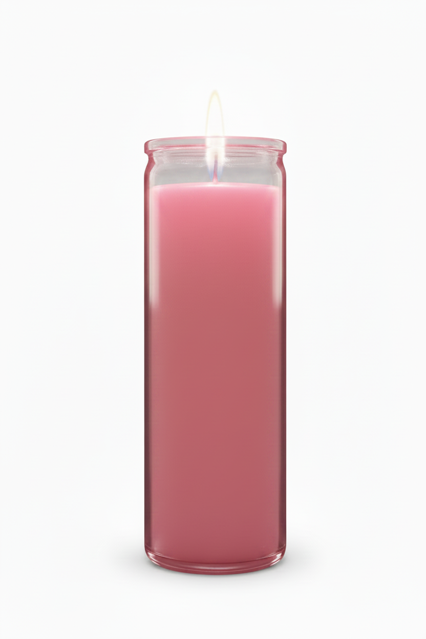 Veladora cera rosa