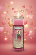 Veladora Chamuel fondo corazones